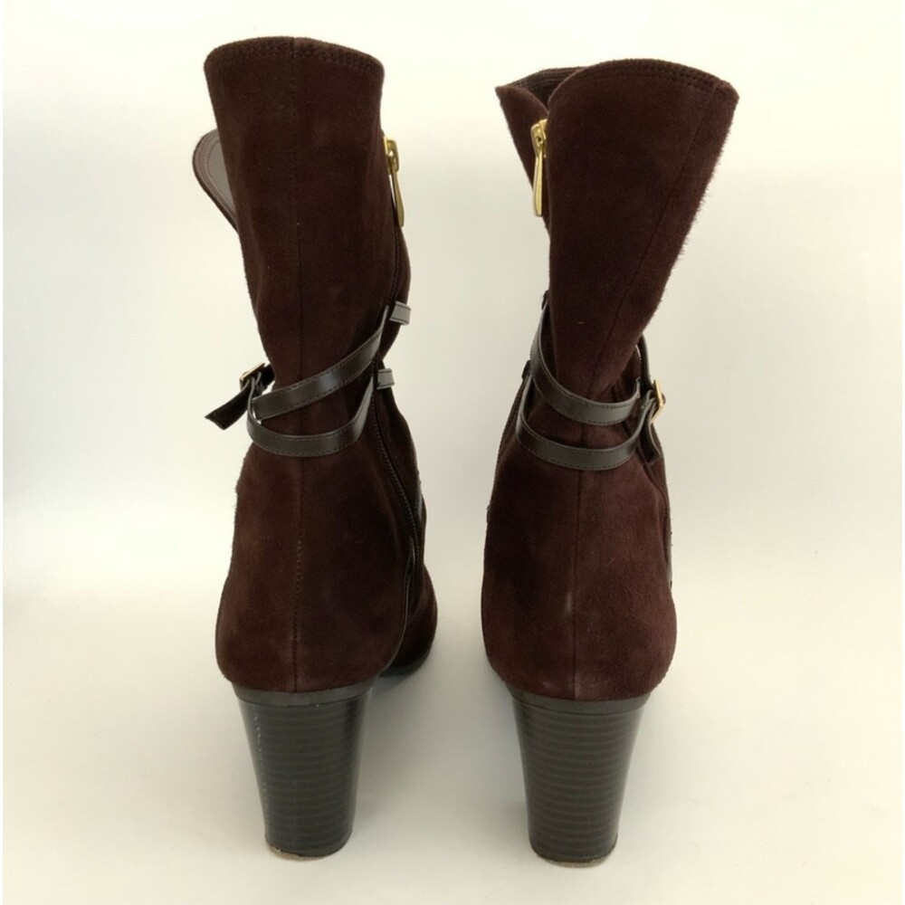 Isaac Mizrahi Live Mid-calf Suede Boots Brown 10 - Picture 7 of 16